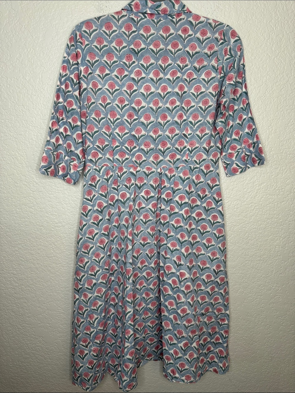 Haperson Hill Floral Midi Dress Medium 100% Cotton Button Nursing Bump Summer - Picture 7 of 7
